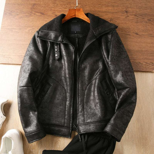Men's Faux Fur Collar Coat