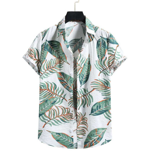 Fresh Seasonal Men's Short Sleeve Floral Print Tropical Shirt