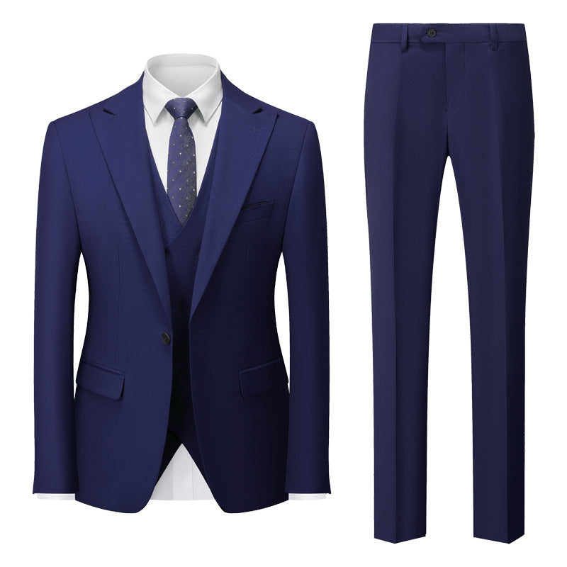 Men's Professional Office Attire International Trade Suit Groom Wedding Outfit Navy Blue XL