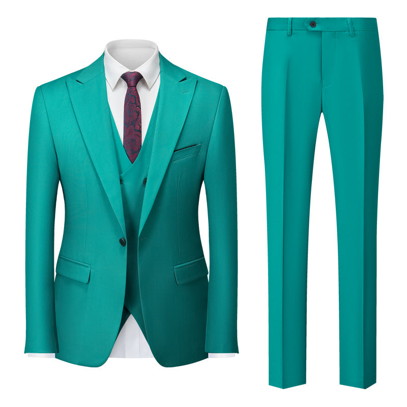 Men's Professional Office Attire International Trade Suit Groom Wedding Outfit Bright Green XXL