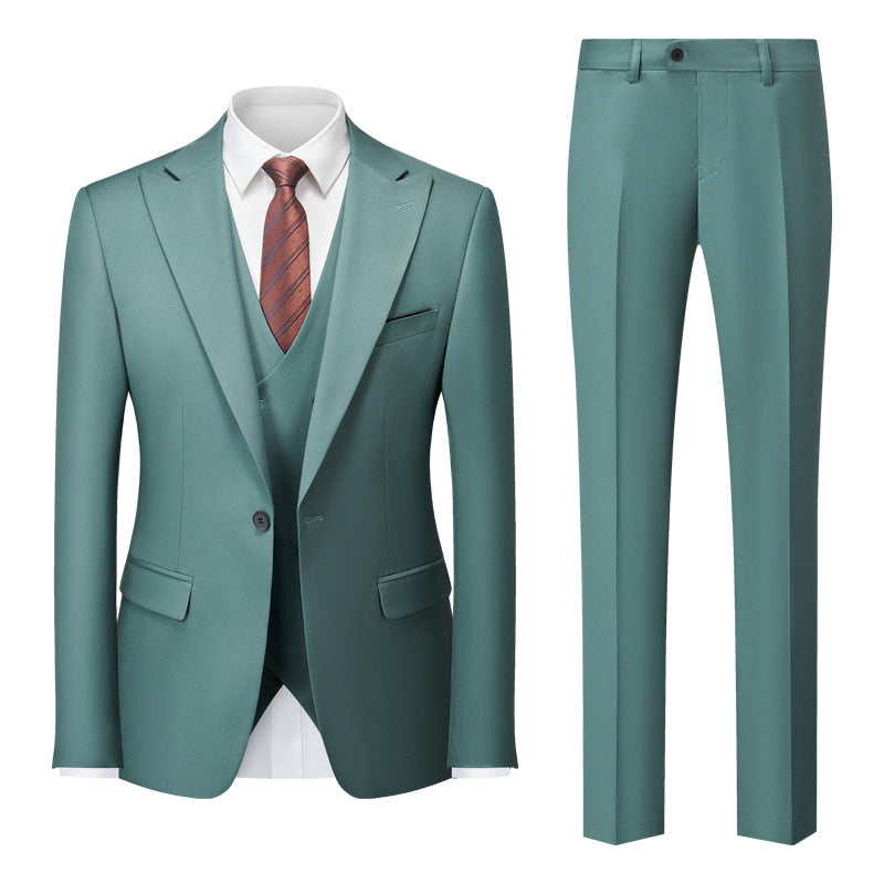 Men's Professional Office Attire International Trade Suit Groom Wedding Outfit Bean Green M