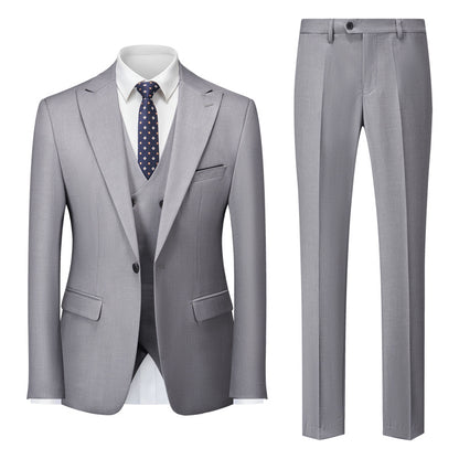 Men's Professional Office Attire International Trade Suit Groom Wedding Outfit Light Gray M