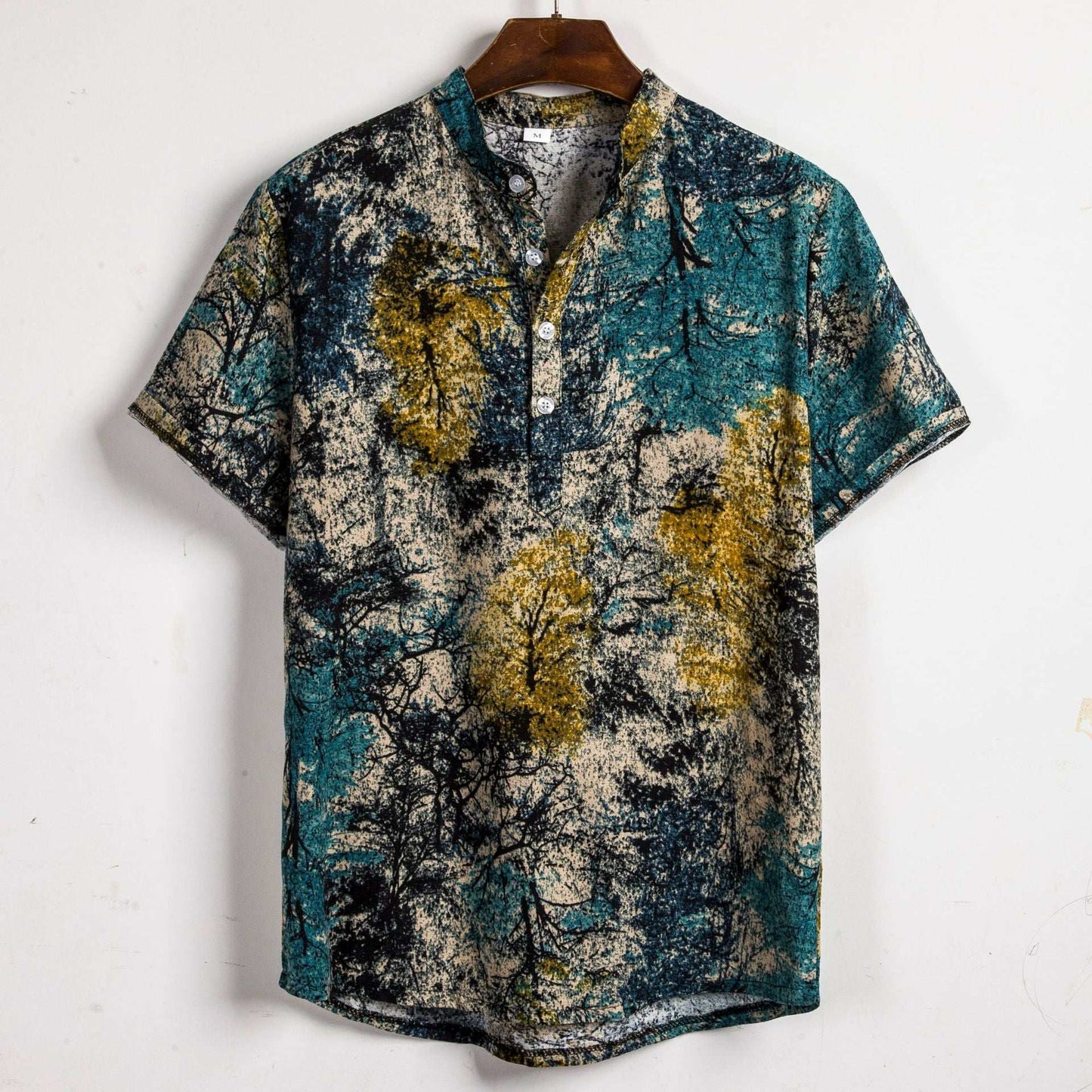 Floral Print Men's Short Sleeve Top