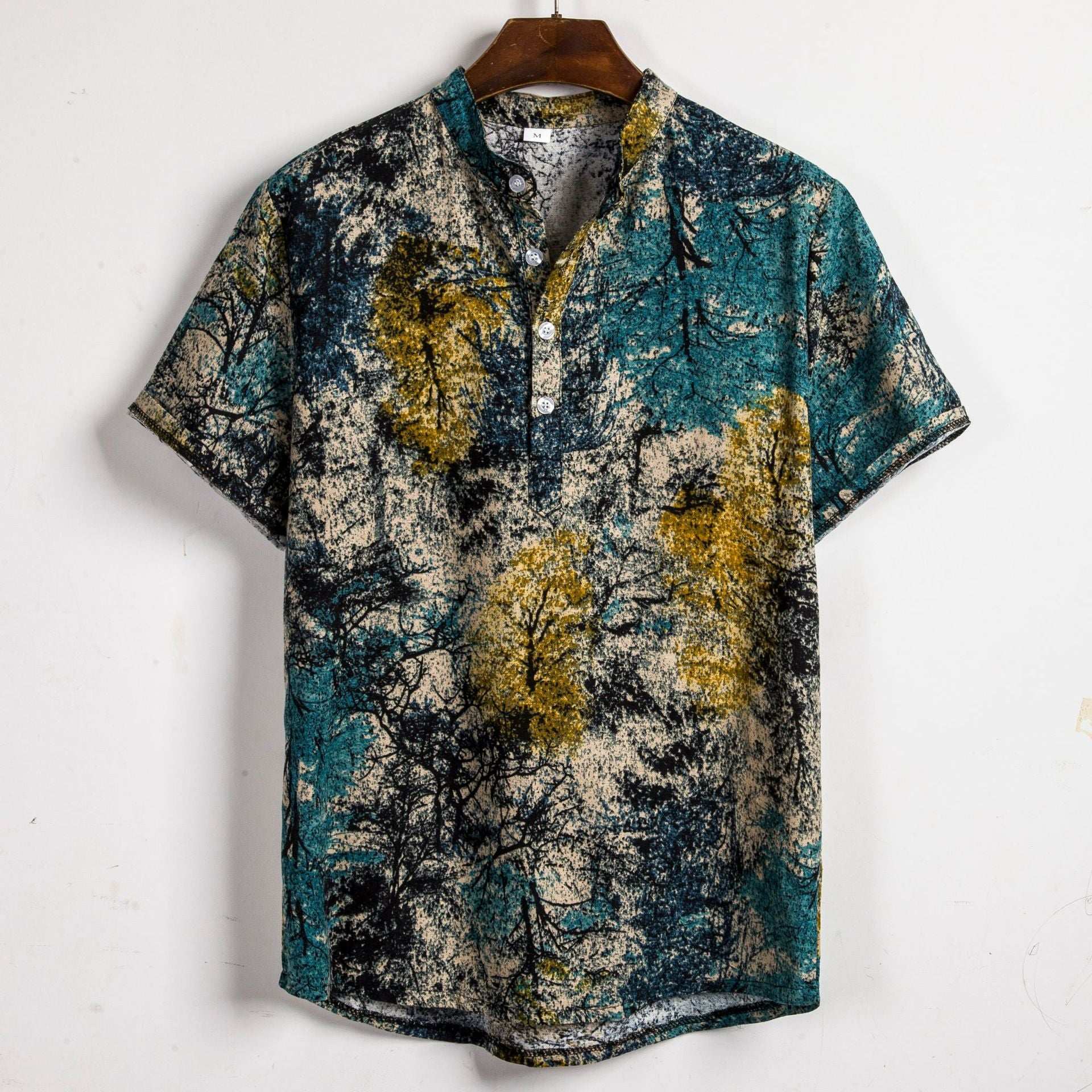 Floral Print Men's Short Sleeve Top