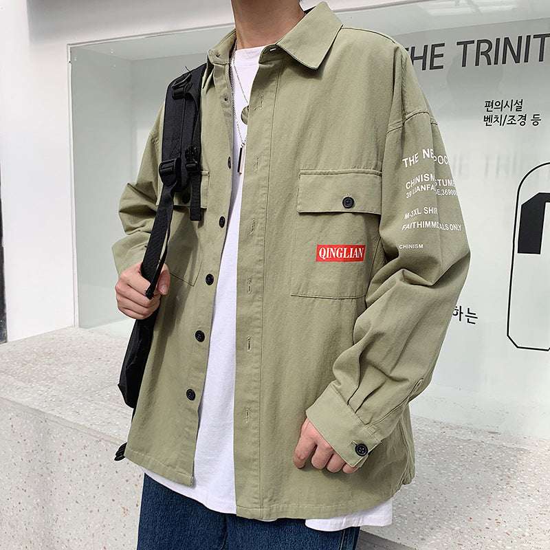 Casual long sleeve top for men Light Green 4XL