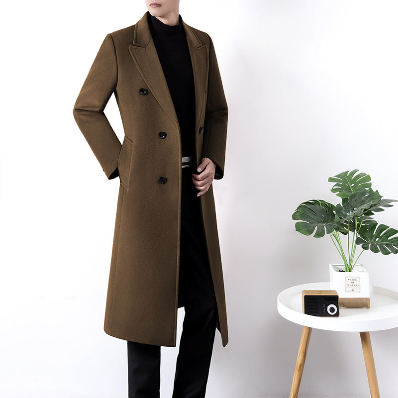 Premium Men's Reversible Wool Windbreaker Coat Brown XXL