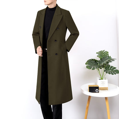 Premium Men's Reversible Wool Windbreaker Coat Green XXL