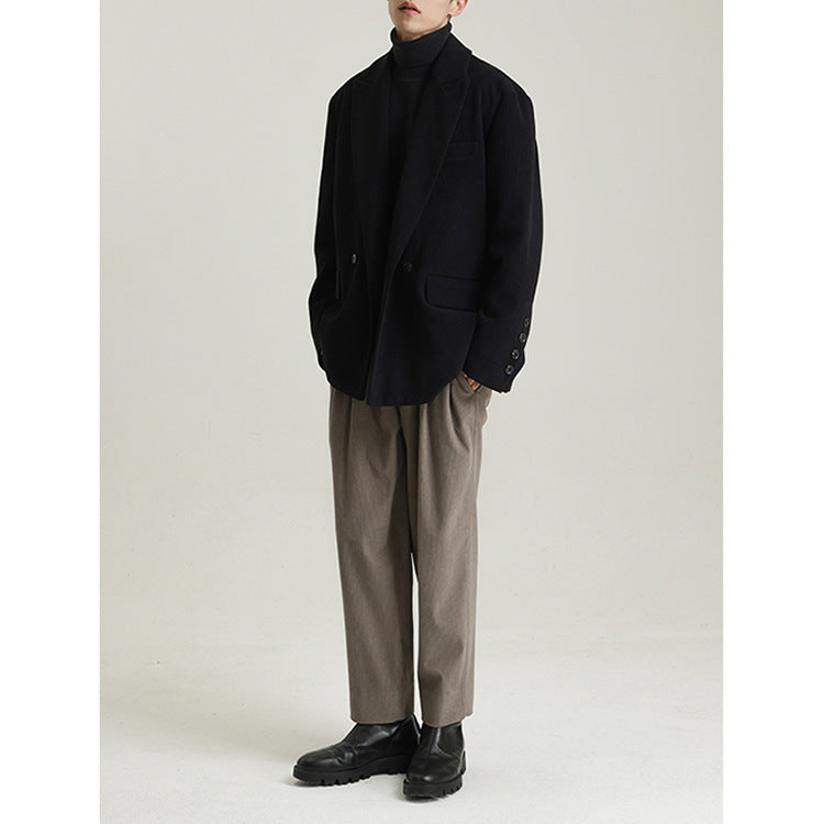 Men's Heavyweight Blended Corduroy Suit Coat Black L