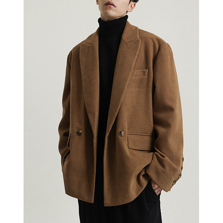 Men's Heavyweight Blended Corduroy Suit Coat Camel L