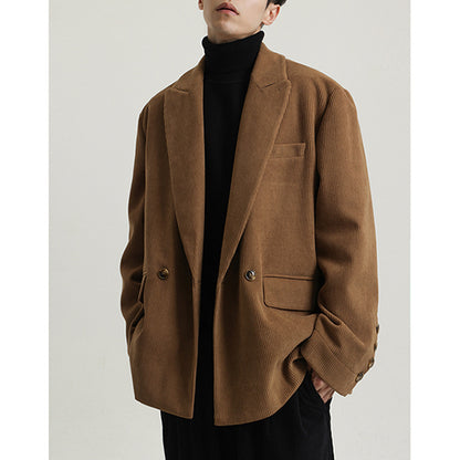Men's Heavyweight Blended Corduroy Suit Coat Camel L