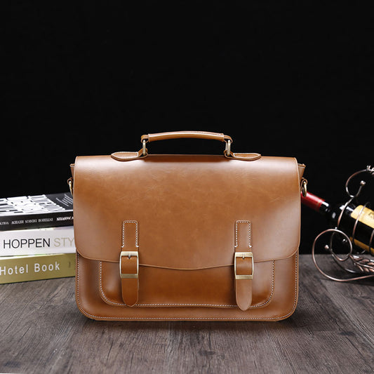 Modern Venture Wild Stallion Leather Portfolio Men's Classic Horizontal