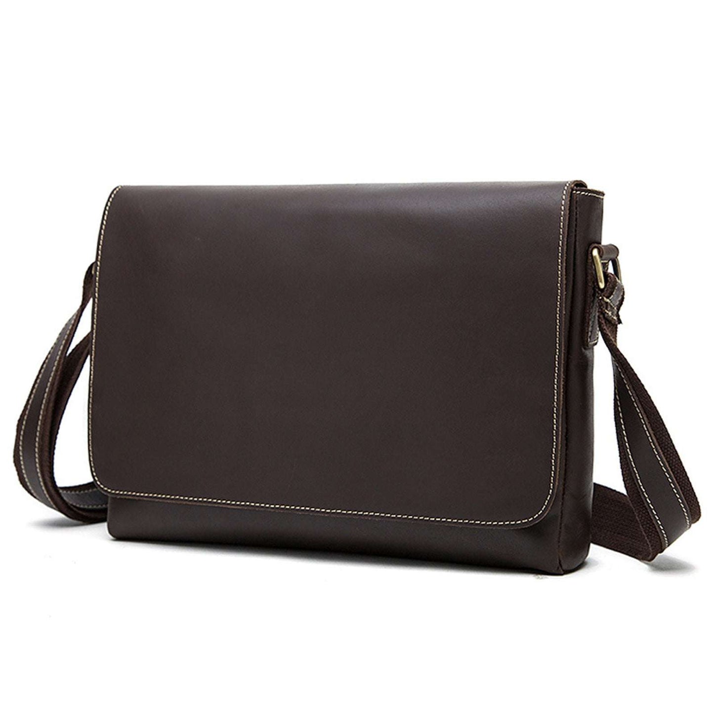 Vintage Leather Crossbody Satchel with Top Grain Hide 1136coffee