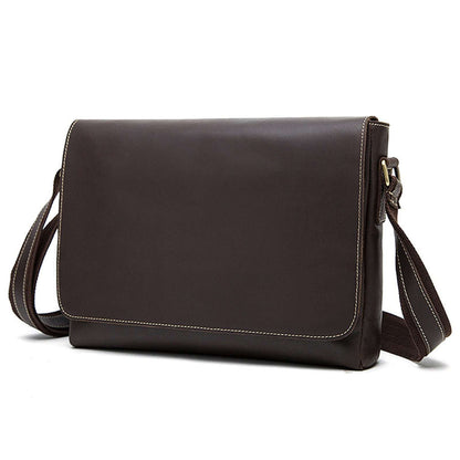 Vintage Leather Crossbody Satchel with Top Grain Hide 1136coffee