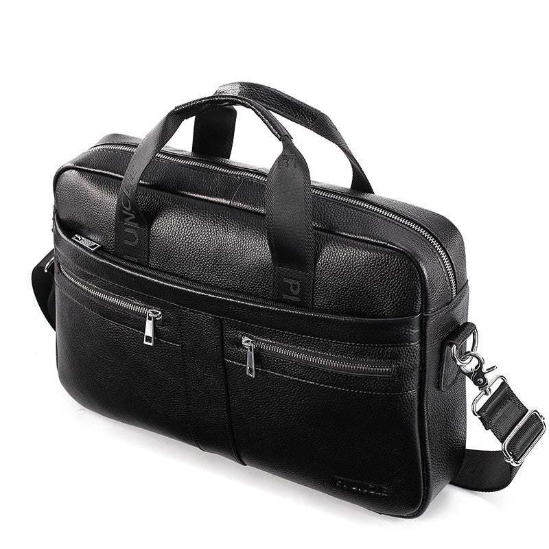 Stylish faux hide male document holder Black