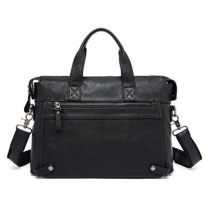 Executive top-grain leather portfolio Black