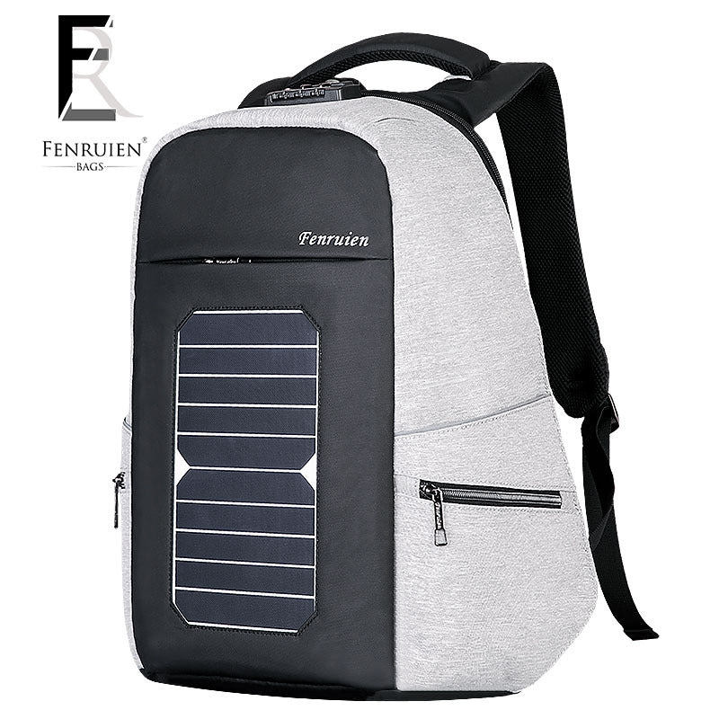 Modern sun-powered outdoor dual-strap men's professional personalized secure 15-inch laptop backpack