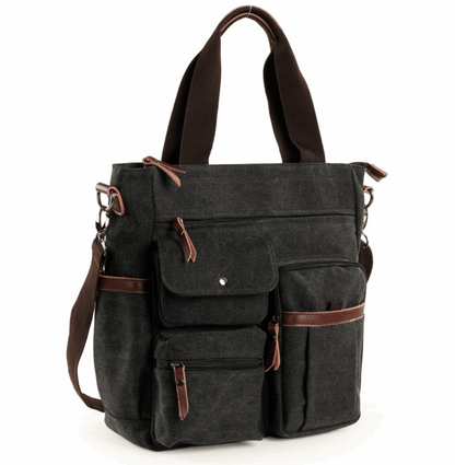 Trendy Korean Office Carryall Compact Crossbody Laptop Sleeve Male Messenger Case Professional Shoulder Satchel Black
