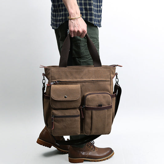 Trendy Korean Office Carryall Compact Crossbody Laptop Sleeve Male Messenger Case Professional Shoulder Satchel