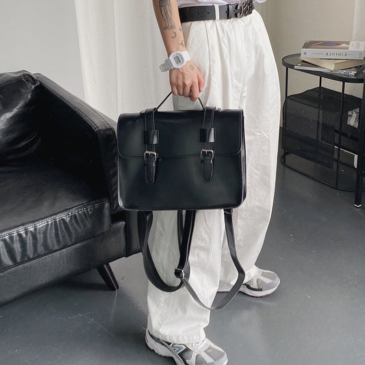 Versatile Dual Strap Leather Crossbody Carryall