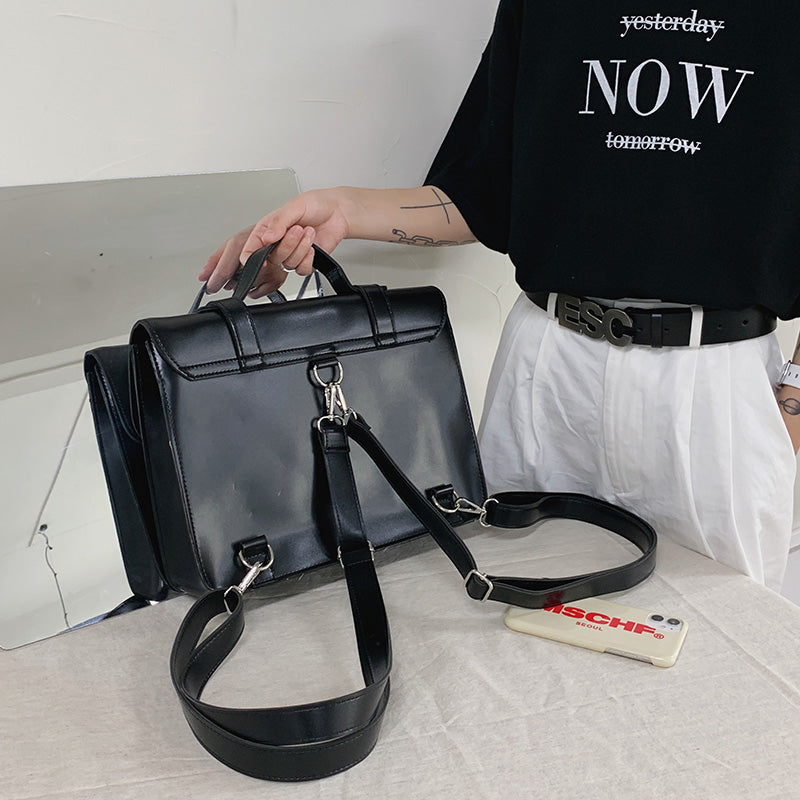 Versatile Dual Strap Leather Crossbody Carryall
