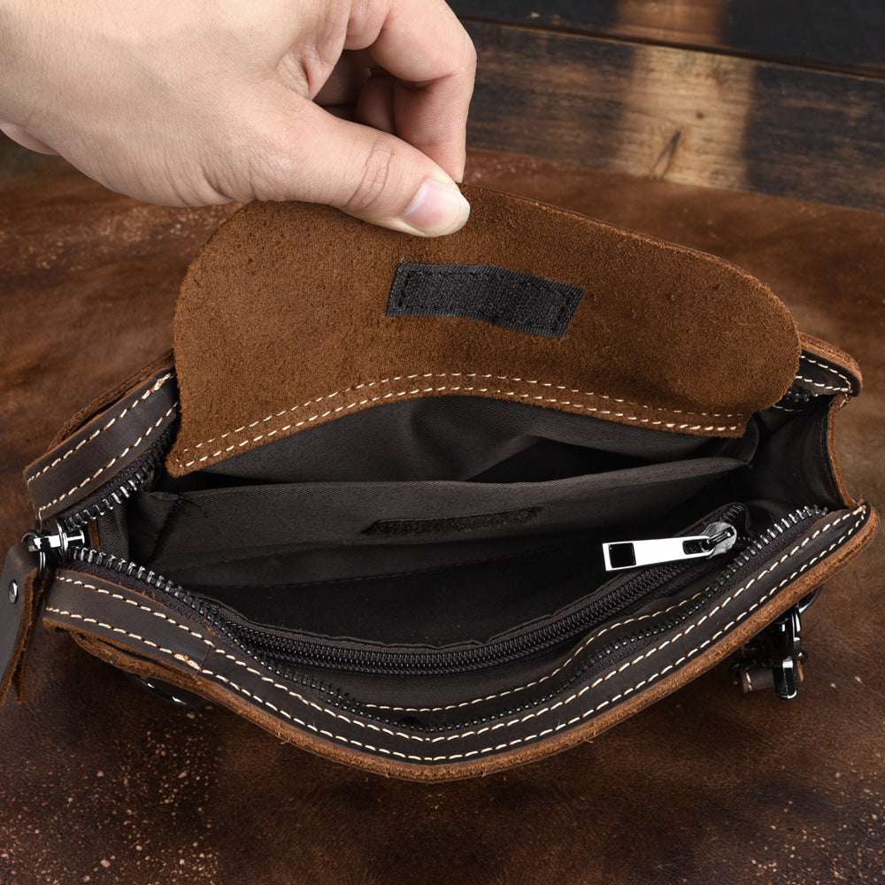 Vintage Classic Top Grain Leather Crossbody Sling Purse