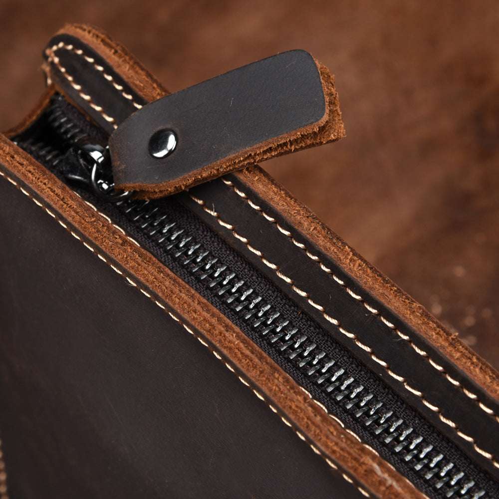 Vintage Classic Top Grain Leather Crossbody Sling Purse
