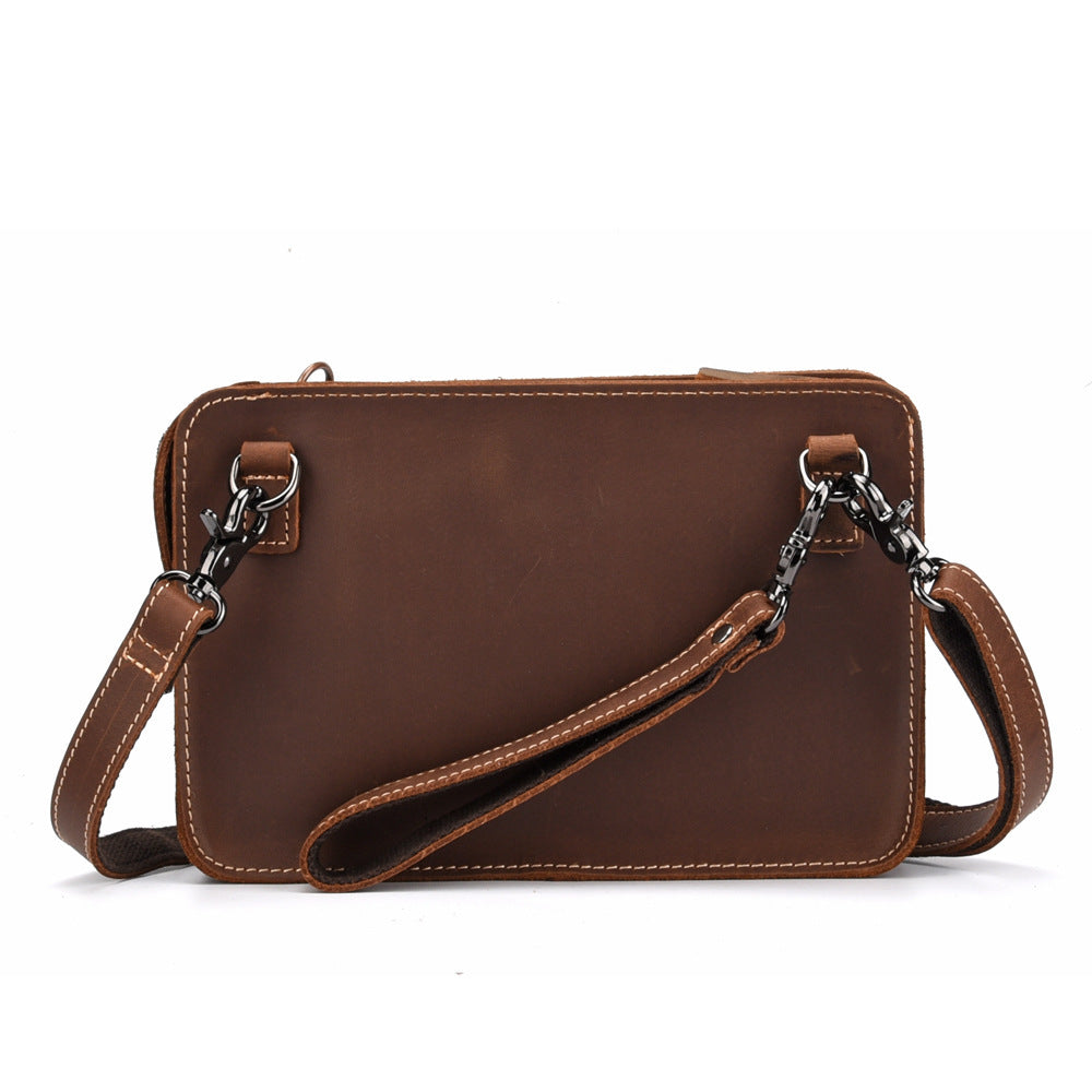 Vintage Classic Top Grain Leather Crossbody Sling Purse