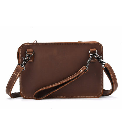 Vintage Classic Top Grain Leather Crossbody Sling Purse