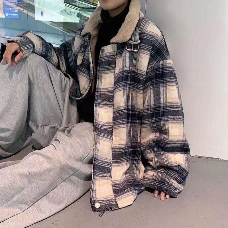 Luxury Checked Wool Jacket For Gentlemen