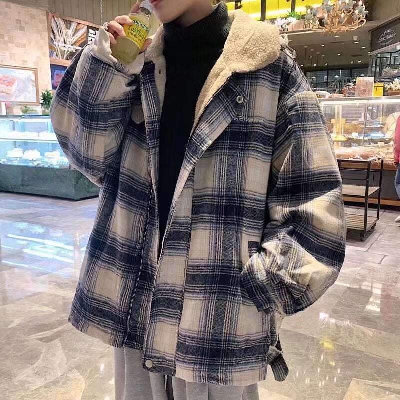 Luxury Checked Wool Jacket For Gentlemen