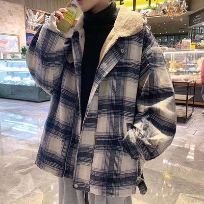Luxury Checked Wool Jacket For Gentlemen