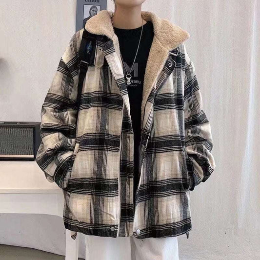 Luxury Checked Wool Jacket For Gentlemen