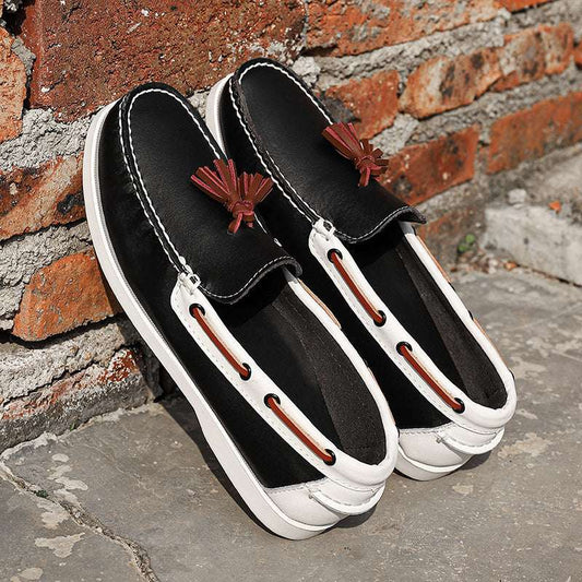 Oversized Nautical Relaxed Leather Footwear for Men