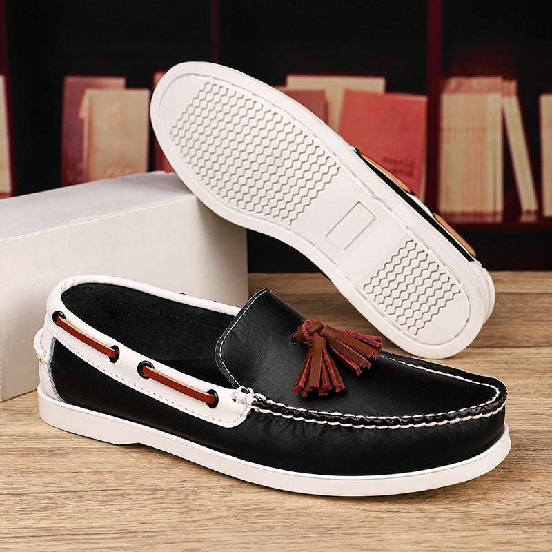 Oversized Nautical Relaxed Leather Footwear for Men