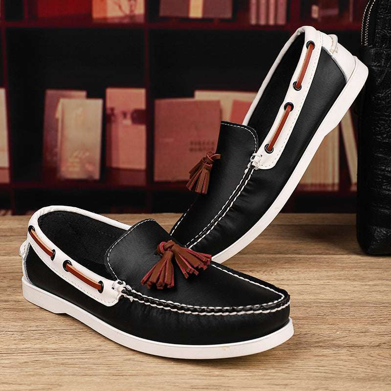 Oversized Nautical Relaxed Leather Footwear for Men