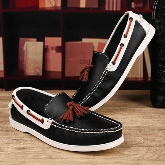Oversized Nautical Relaxed Leather Footwear for Men