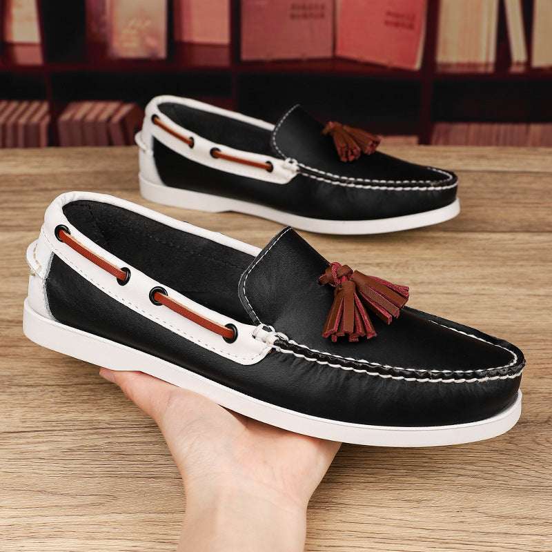 Oversized Nautical Relaxed Leather Footwear for Men
