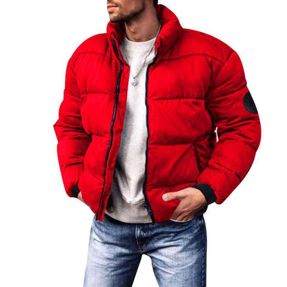 Padded Coat with High Neck Warm Winter Jacket for Men