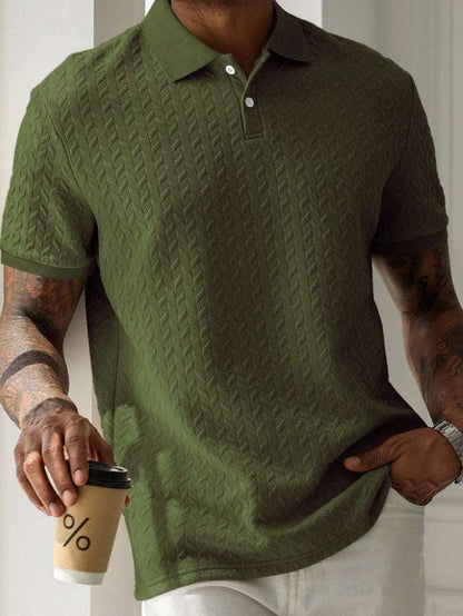 Men'S Solid-Color Short-Sleeved Shirts Military Green