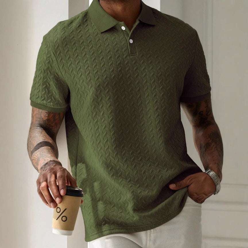 Men'S Solid-Color Short-Sleeved Shirts