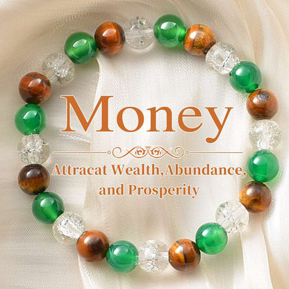 Natural Tiger Eye White Crystal Bracelet Green Aventurine Bracelet