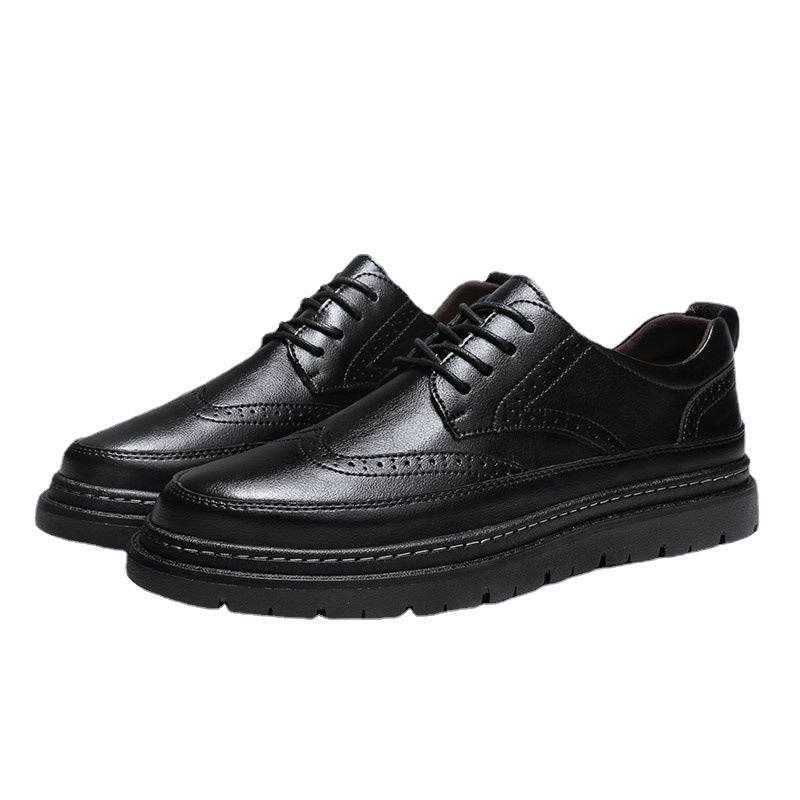 British-style Korean Men's Leather Brogue Shoes