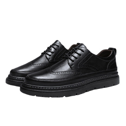 British-style Korean Men's Leather Brogue Shoes