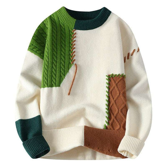 Casual crew neck sweater men's bottom knit