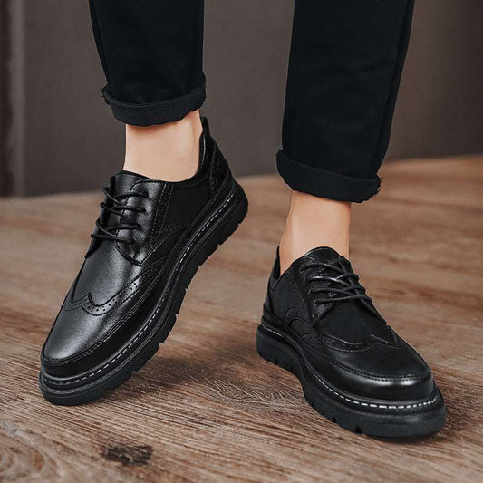 British-style Korean Men's Leather Brogue Shoes