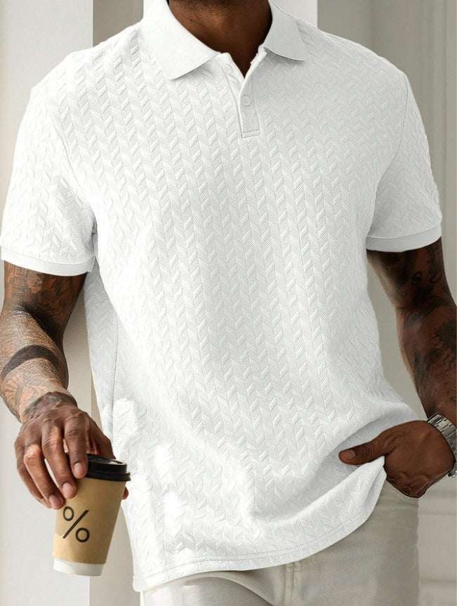 Men'S Solid-Color Short-Sleeved Shirts White