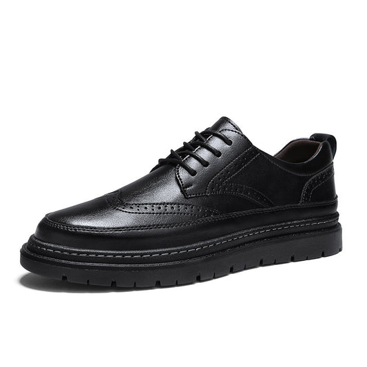 British-style Korean Men's Leather Brogue Shoes