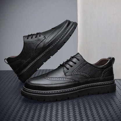 British-style Korean Men's Leather Brogue Shoes