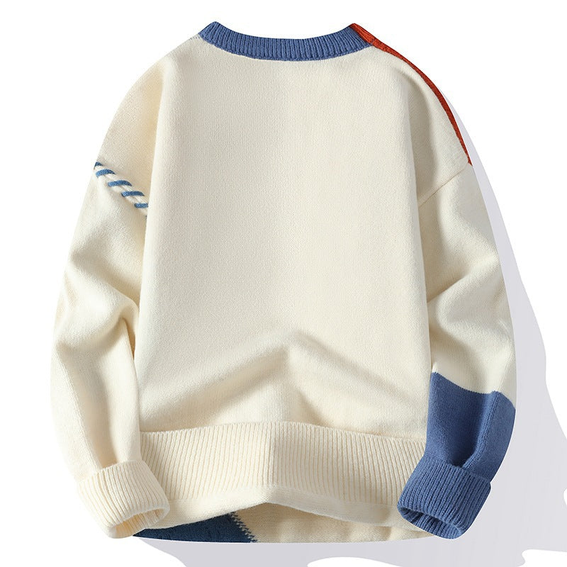 Casual crew neck sweater men's bottom knit