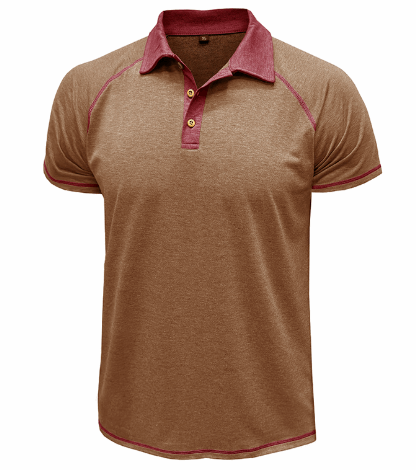 Men Summer Lapel Henry T-Shirt With Short Sleeves